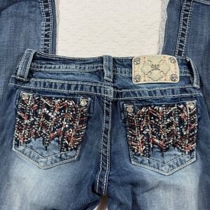 Miss Me Jeans Girls Size 10 Skinny Embellished Pockets Denim MK810252J